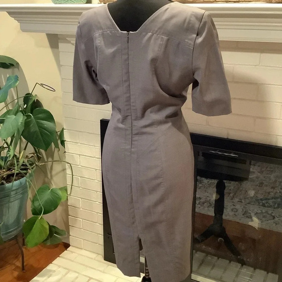 #215 Gorgeous Designer Amanda Wakeley Gray Wool/Silk Dress Size 10 - Picture 6 of 9